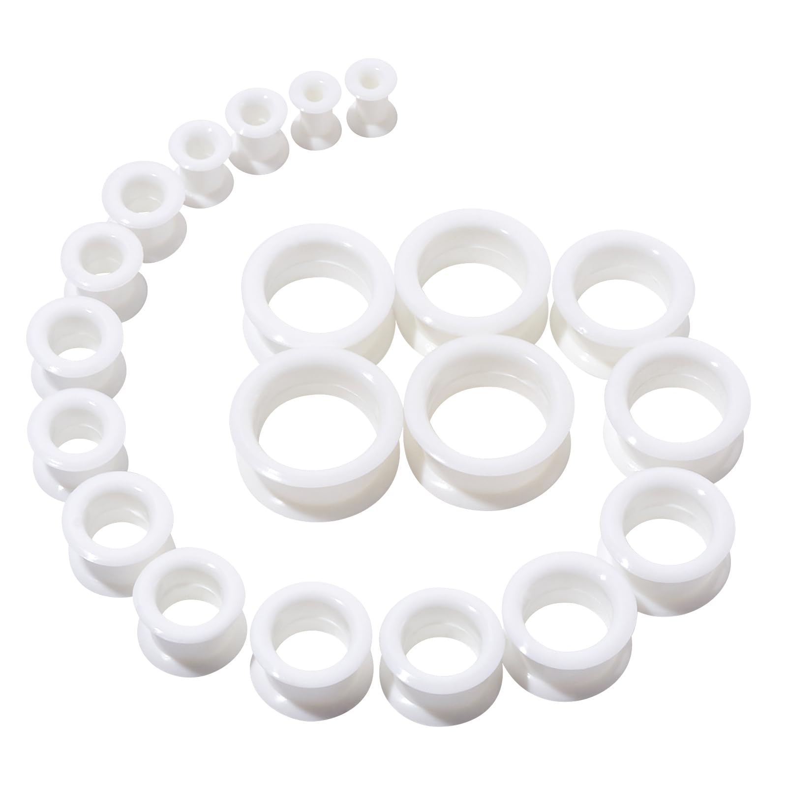 2g-1" Silicone Plugs Kit Ear Skins Gauges Soft Ear Expander Tunnels Stretching Set 6-25MM