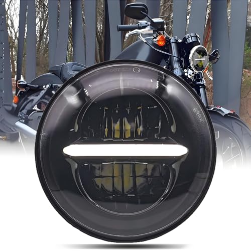 DREAMIZER 5.75 '' Faro LED para Motocicleta Homologados, Compatible con Harley Davidson Softail Dyna Super Wide Glide Low Rider Night Rod Sportster Iron 883 Indian Bobber Triumph.
