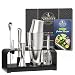 Mixology Bartender Kit with Free Recipe Book - Bar Set Includes Boston Shaker, Jigger, Hawthorne Strainer - Sleek, Stylish Cocktail Shaker Set Makes Perfect Housewarming Gift