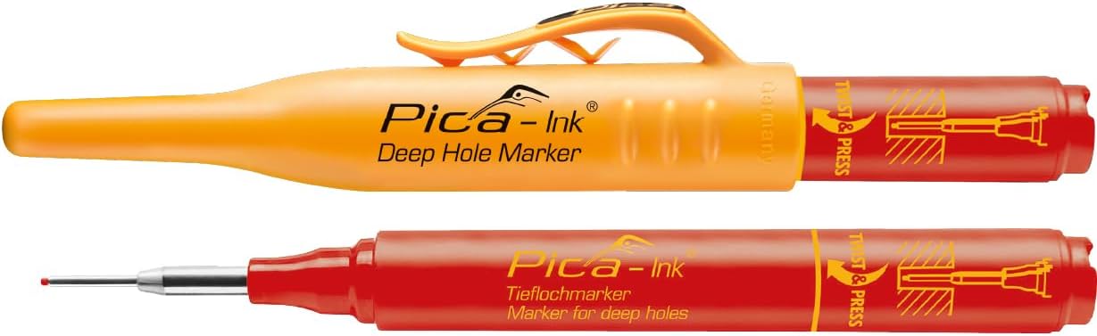 Pica INK Red Permanent Marker Pen for Deep Holes Fine Tip 150-40