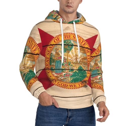 Sweat à capuche Floride homme en bois imprimé pour le quotidien