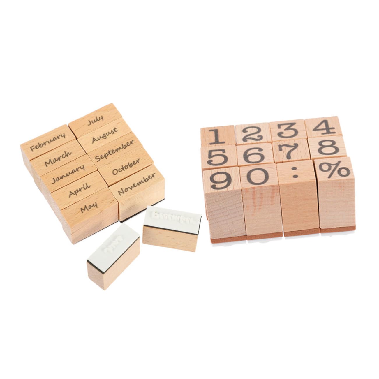 ARTIBETTER 10 Ensembles Sceau numérique en bois timbres timbre de planificateur cachet de date fourniture de scrapbooking vintage tampon timbre numérique timbre millésime caoutchouc