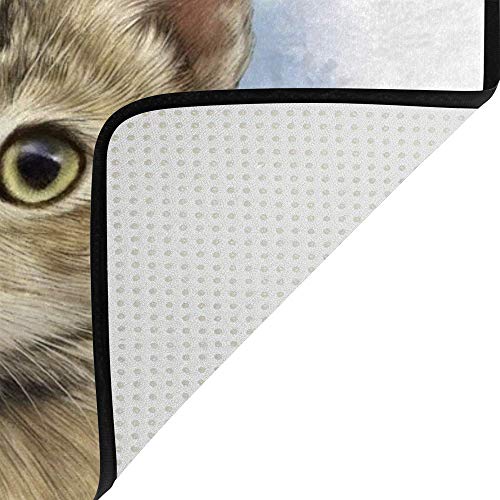 Grand tapis chat mignon style aquarelle pour décoration de chambre - 5