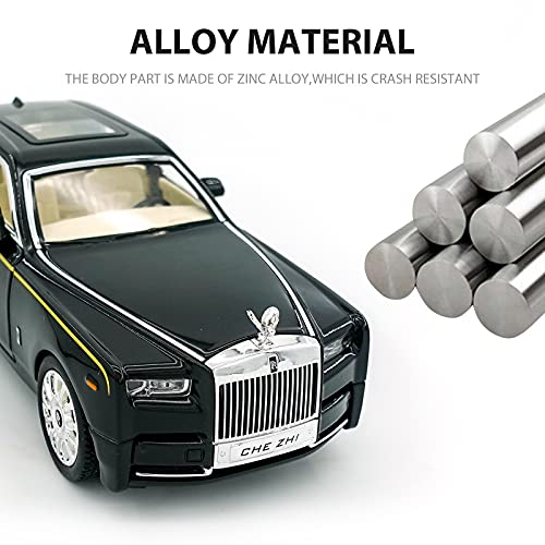 Alloy Toy Car,Rolls-Royce - Pull Back Toy Car With Sound And Light, Vehicles Toys For 3+ Year Old Boys And Girls (Black) #TOP6