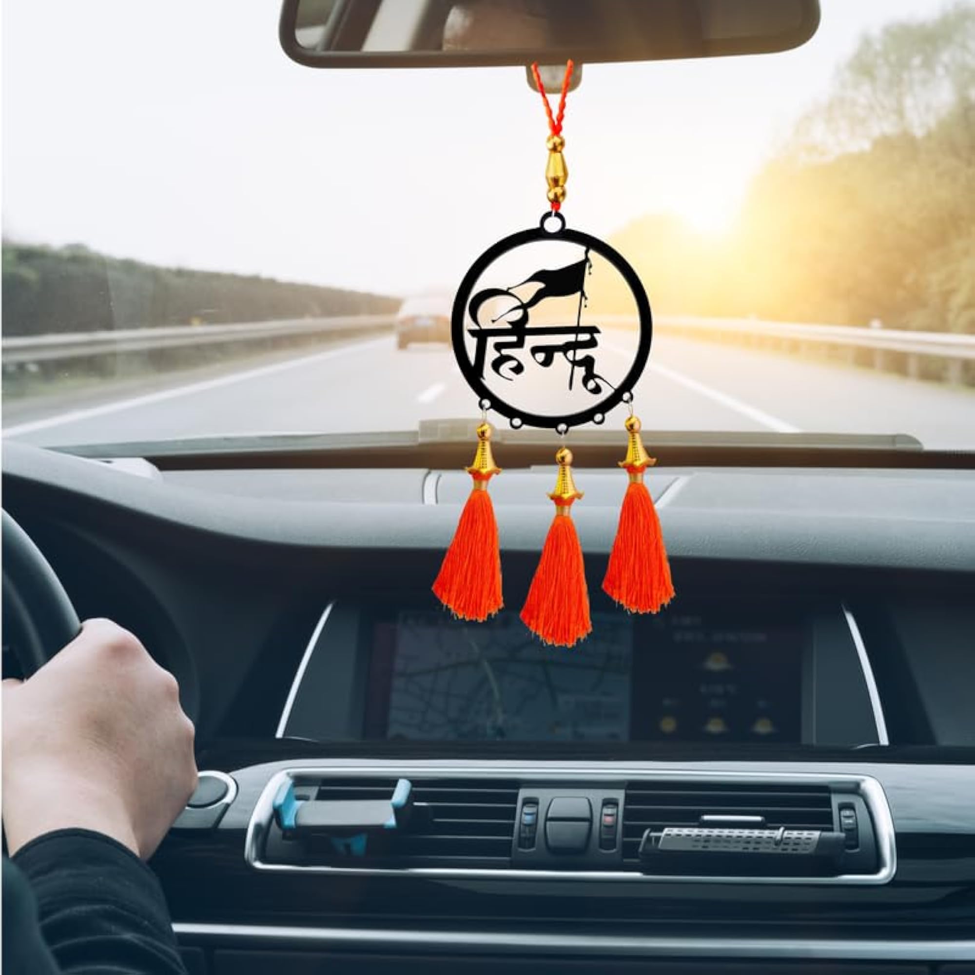 Acrylic Hindu Text Car Hanging Dream Catcher Ornament