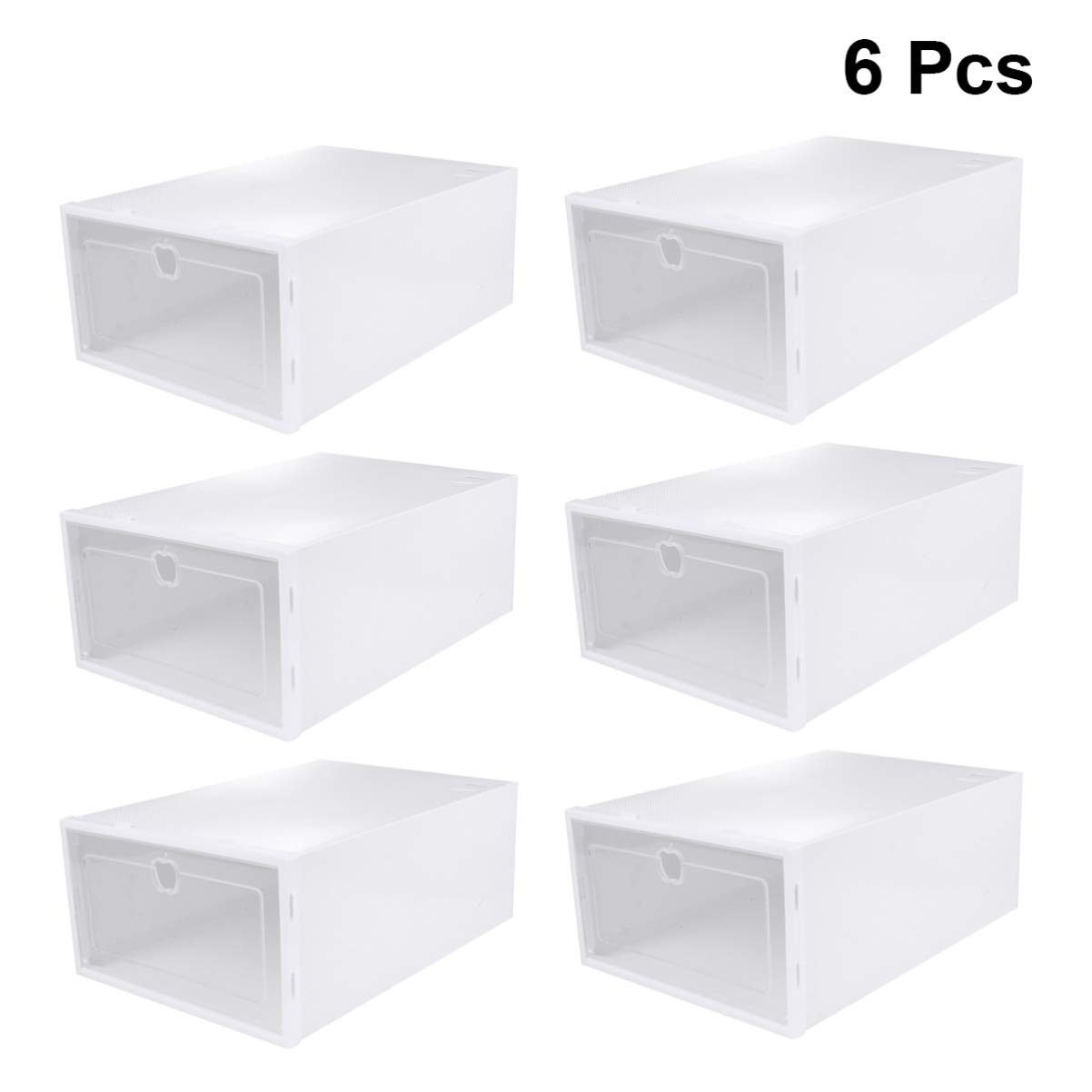 Cabilock Scatole Trasparenti Per Scarpe Impilabili in Plastica Organizer Salvaspazio Con Protezione Antipolvere Contenitore Rigido Per Scarpe Da Ginnastica Tacchi E Stivali Set Da 6