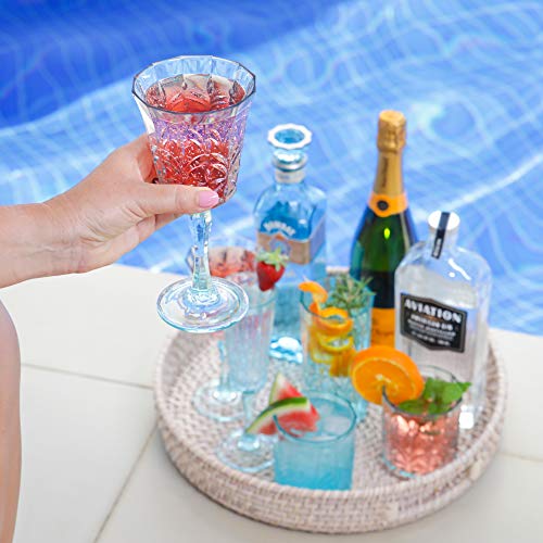 Bellaforte Shatterproof Tritan Wine Glass, Set Of 4, 10Oz - Myrtle Beach Plastic Wine Glasses - Unbreakable Wine Goblets For Indoor And Outdoor Use - Bpa Free - Dishwasher Safe - Teal #TOP3