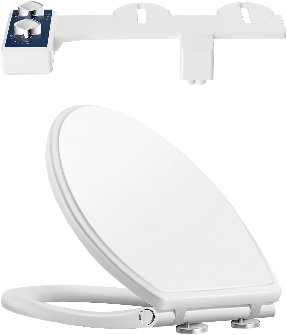 Hibbent Premium One Click Elongated Toilet Seat with Cover(Oval) with