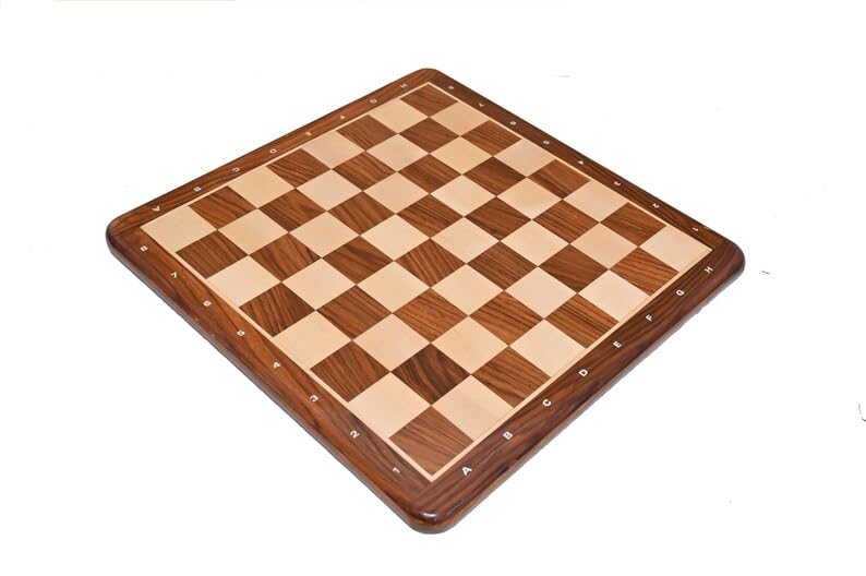Échiquier standard de tournoi 53,3 cm en bois plat avec cases 55mm