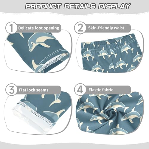 Bolaz Toddler Girls Leggings Printed Yoga Pants Leggings White Blue Whale for Kids3