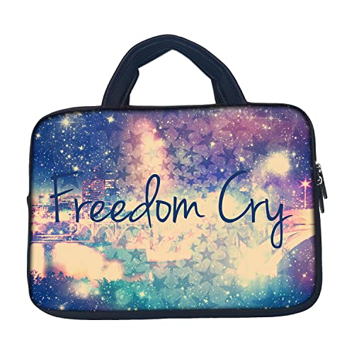 Image of TheSkinMantra Chain Laptop Sleeve Bag Compatible with Laptop /Macbooks /Chrombook /Notebook /Zbook (14.1 Inch (Handle), Freedom Cry)