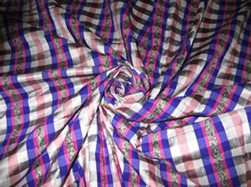Soie Dupioni 112 cm à carreaux multicolores pour robe de cocktail chic