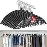 Clothes Hanger 12 Pack, Sweater Hangers No Shoulder Bump, 16.5 Inch Wide Heavy Duty Metal Coat Hangers for Closet Non Slip PVC Coating Space Saving Hangers for Suits Dresses Jackets Bra Shirt Black