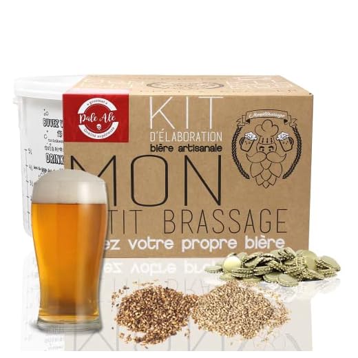 Kit Brassage 5 litres, Pale Ale style - Idée Cadeau Original - kit réutilisable - malts + houblons 100% qualité