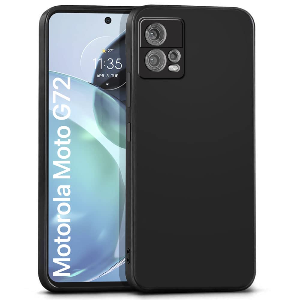 WOW IMAGINE Ultra Slim Soft Rubberised Back Cover Case for Motorola Moto G72 | Inner Velvet Fabric Lining | Matte Silicone Flexible Camera Protection Back Cover - Black (B0BQC1R2SZ) Amazon Price History, Amazon Price Tracker
