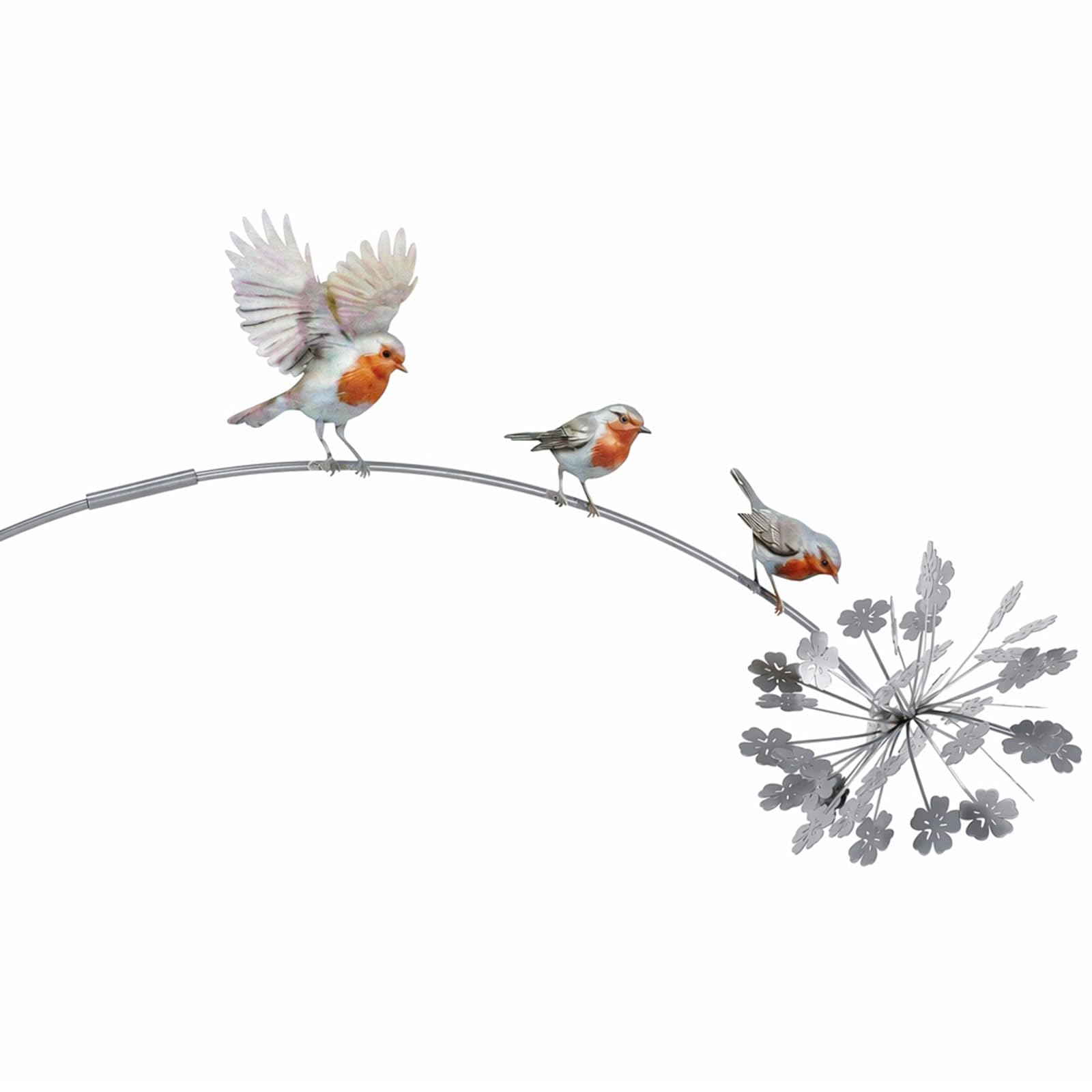 Metal Iron Little Bird Robin Stakes Weatherproof Decorative Garden Stake