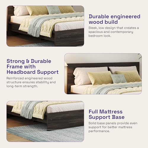 Image of Wakefit Bed | 3 Yr Warranty | King Size Bed, Non-Storage, Sturdy Construction, Density: 680-750 kg /m, Termite & Borer Resistant, Fits Mattresses Up to 8 inches (Centaur 78 x 72 - Wyoming Maple)