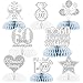 8Pcs 60th Diamond Wedding Anniversary Table Honeycomb Centerpieces Decorations, Romantic 60th Wedding Anniversary Cheer to 60 Years Table Toppers Decors