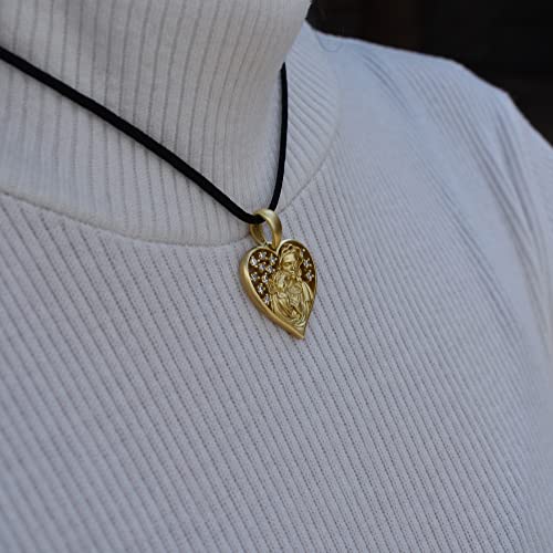 Colgante Virgen con Niño en Plata 925 y Oro 23k