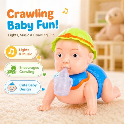 Image of Zest 4 Toyz Crawling Baby Toy | Musical Toys for Kids | Baby Toys for 6 to 12 Months with 3D Light & Sound | Interactive Learning Toys for Babies Toddlers Infants | Birthday Gift for Kids - Multicolor