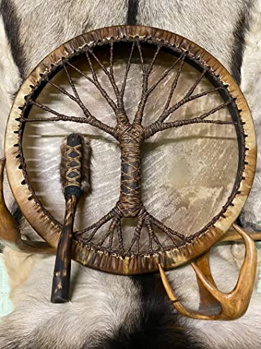 ELVONSSiberian drum symbol of shaman drum tree of life decoration design hand spiritual music