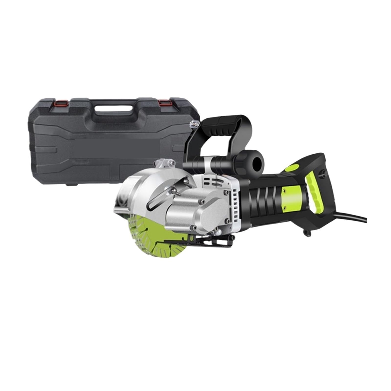 Pqlxjjyur 8980W 5 Saw Blades 8980W Handheld Wall Slotting Machine Brick Cutter Concrete Chaser Groove Hydropower Installation Circular Saw Powerful Grooving(8980W 5 Saw Blades)