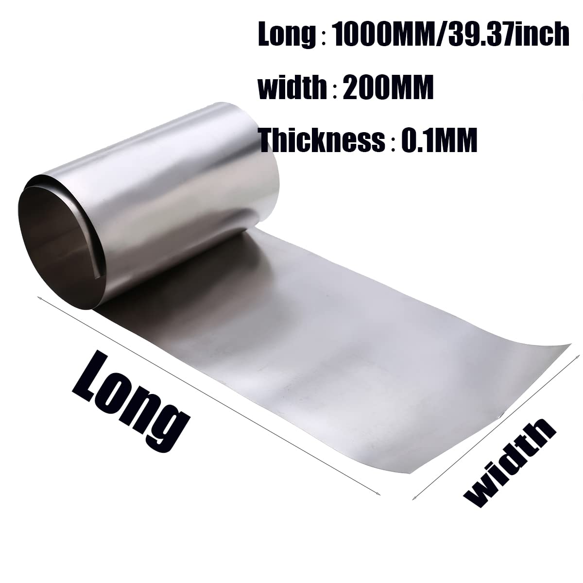 Foglio Di Titanio Puro 0.08mm X 120mm X 1000mm - Per Industria E Elettronica