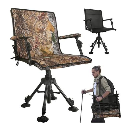 Best real tree umbrella hunting chair FUNHORUN 360 Swivel Silent Hunting Chair