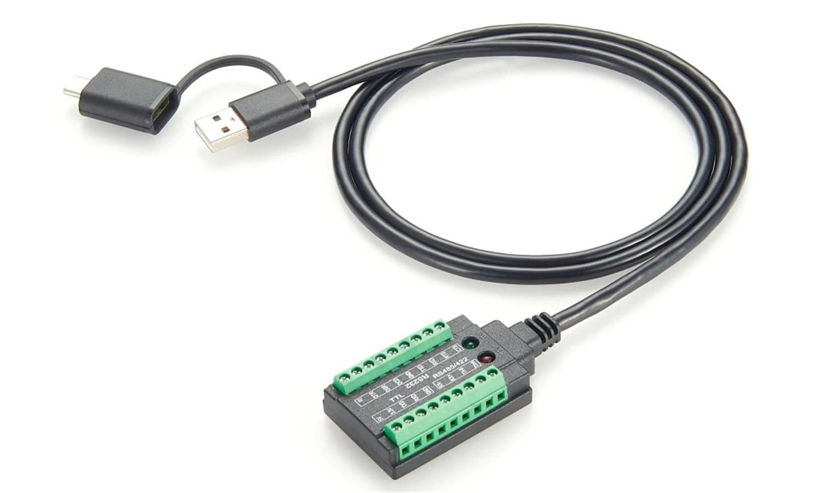 Cavo 4 in 1 FTDI FT232RL doppio USB-A USB-C RS232 RS485 RS422 TTL 3,3V 5V