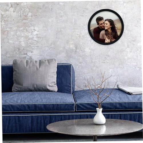 Cadre circulaire noir de 12 pouces avec image decorative claire premium - 3