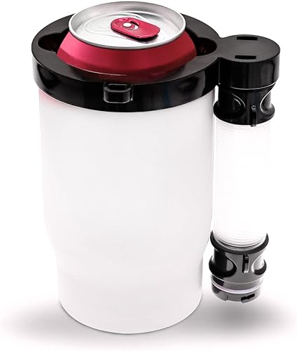 Enfriador portátil de latas o botellas y taza con llavero abrebotellas 2 mangueras extraíbles expandibles para embutir tu bebida cordón de taza