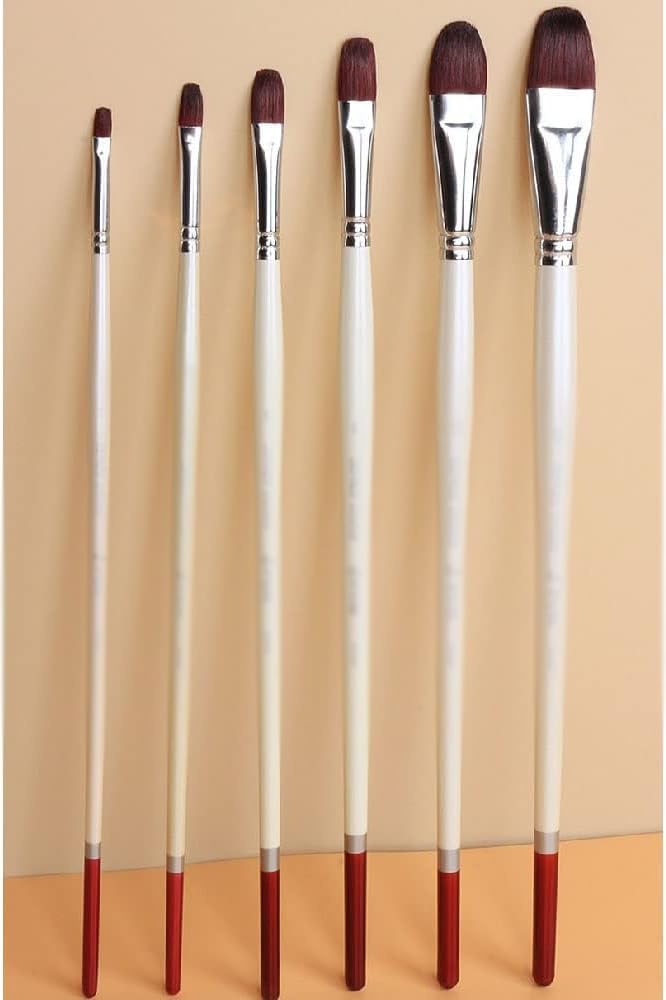 Pinceles, Juego de 6 Pinceles para Pintura artística sobre Lienzo, acrílico, óleo, Acuarela.