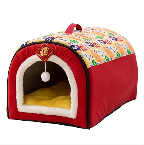 立体猫の巣 円弧の美しい犬小屋 小さな中大型ビーグル柴犬 暖かい犬小屋 ふわふわ広々猫小屋 複数サイズ 秋冬シーズン対応 (W,M)