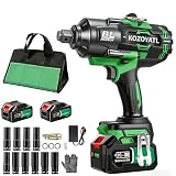 KOZOYATL Pistola de Impacto Inalámbrica 2300 N·m 2 Baterías 4.0Ah y Kit