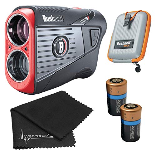 Image of Bushnell Tour V5 / Tour V5 Shift Laser Golf Rangefinder with Included Carrying Case, Carabiner and Wearable4U Bundle