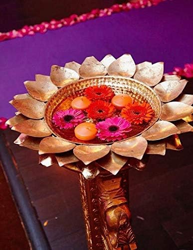 AGAAS ENTERPRISES Urli Bowl for Floating Flower &Tealight Candle Home Office &Table Decor Size 12 inch Golden Diya