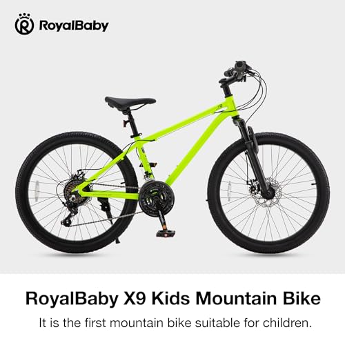 Image of RoyalBaby Kids Mountain Bike for Boys and Girls, Ultra-Light Aluminum 20-26 Inch Wheel Bicycle for 6-14 Years Old Children, 7 /21-Speeds Drivetrain