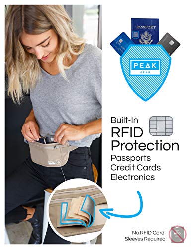 Hidden Travel Money Belt, Ultimate Peace Of Mind For Men And Women, Rfid Blocking Fabric To Protect Money, Passports And Documents With Exclusive Theft Protection And 2 Recovery Tags- Gray (Regular) #TOP5