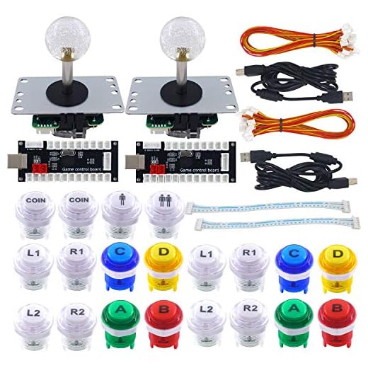 SJ@JX Arcade Game DIY Kit 2 Player Zero Delay USB Encoder Button Joystick Controller für Retro Raspberry MAME Jamma NES PC Windows