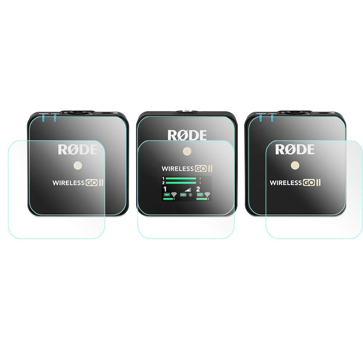 eWINNER 6 Pack Tempered Glass Screen Protector Compatible with Rode Wireless GO II/Mark I Microphone /9H Tempered Glass Anti-Bubble Anti-scratch Anti-fingerprint Ultra-Clear