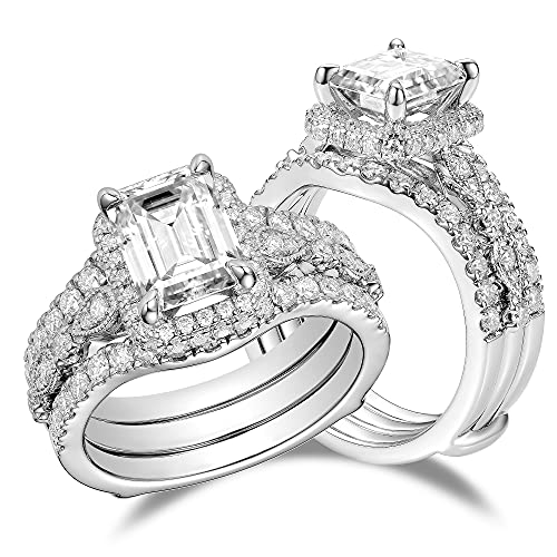 Doveggs 0.85Ctw G-H-I 2.2Mm Width Moissanite Lab Created Diamond Half Eternity Curved Enhancer Guard Wedding Band 14K Gold Quality Silver Engagement Ring For Womenfor Women(Wedding Band Only, 8) #TOP1