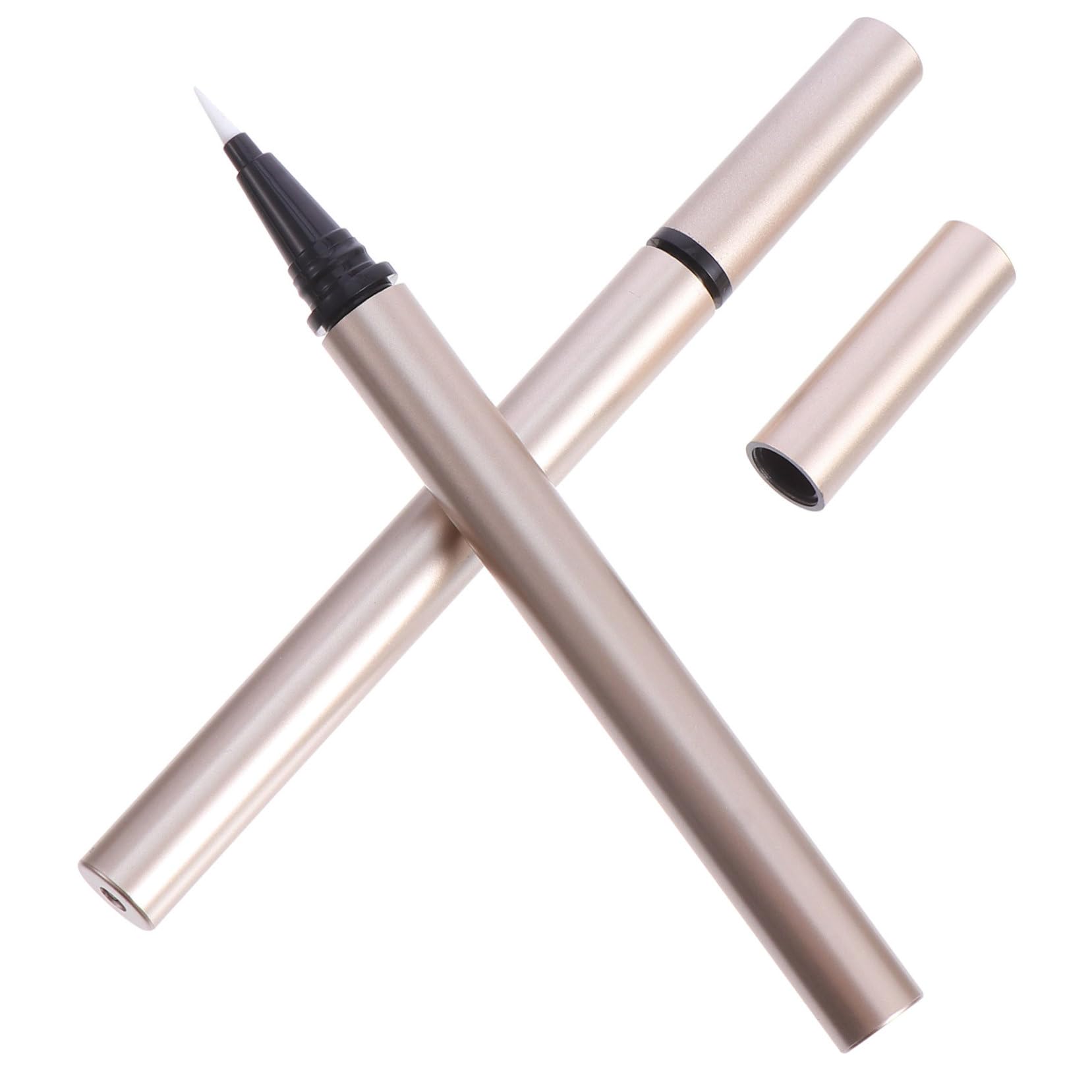 5 Tubos Delineadores de Ojos Recargables de 1ml en Plástico Dorado, Portátiles para Almacenar Delineador Líquido en Tiendas Cosméticas