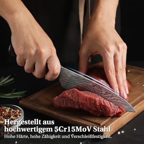 INOMO Papa Geschenk, Küchenmesser Geschenke für Papa, Kochmesser Geburtstagsgeschenk für Männer, Chefmesser Fleischmesser, Männergeschenke für Geburtstag, Geschenk für Ihn 4