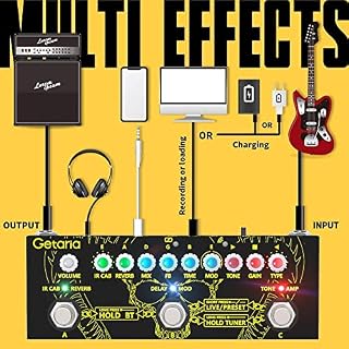 Getaria Guitar Pédale d’effet multifonctionnelle Routage IR Loader Pédale d’effets combinés pour guitare avec Overdrive Distortion Delay Pédale d’effets de modulation de réverbération - Les Beatles, Paul McCartney, John Lennon, RIngo Starr, George Harrison Getaria Guitar Pédale d'effet multifonctionnelle Routage IR Loader Pédale d'effets combinés pour guitare avec Overdrive Distortion Delay Pédale d'effets de modulation de réverbération – Image 6