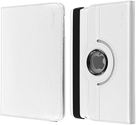 Insten 360-Degree Swivel Leather Case for Apple iPad mini, White (PAPPIPDMLC30)