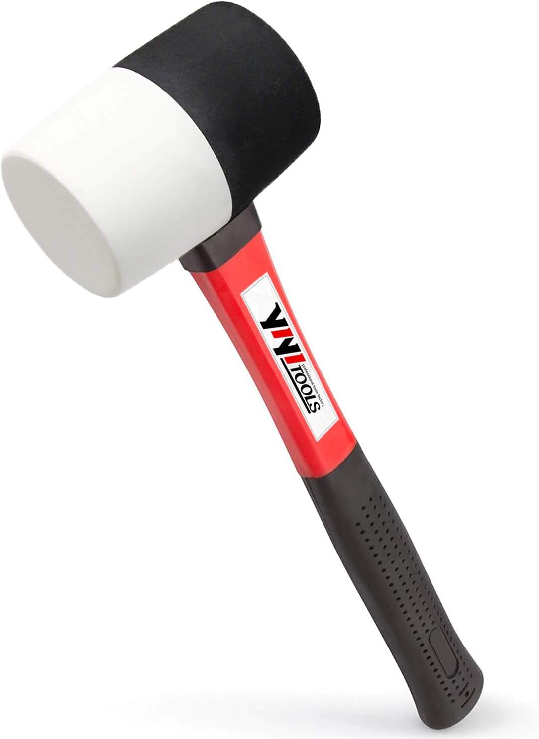 YIYITOOLS Rubber Mallet Hammer With fiberglass Handle–16-oz,black and white (YY-2-006)