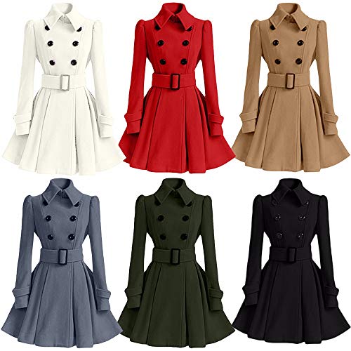 JMSUN Casaco de outono inverno feminino moderno vintage slim trespassado casaco feminino elegante lo