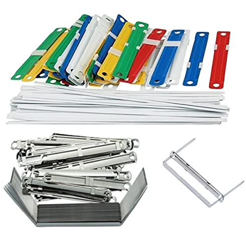 Tiuxiu 150 Heftstreifen Abheftstreifen Aktenbinder Metall Archivclips Abheften Archivierung Schnellhefter Plastikbinderücken A4 Es Ist Eine Ideale Arbeitskomponente Den Büro- Heim- Oder Schulgebrauch Cover