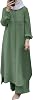 womens kaftan jilbab abaya long sleeve burka full cover two piece set islamic muslim women in arabic style spring and autumn womens long sleeve shirt and trouser suit