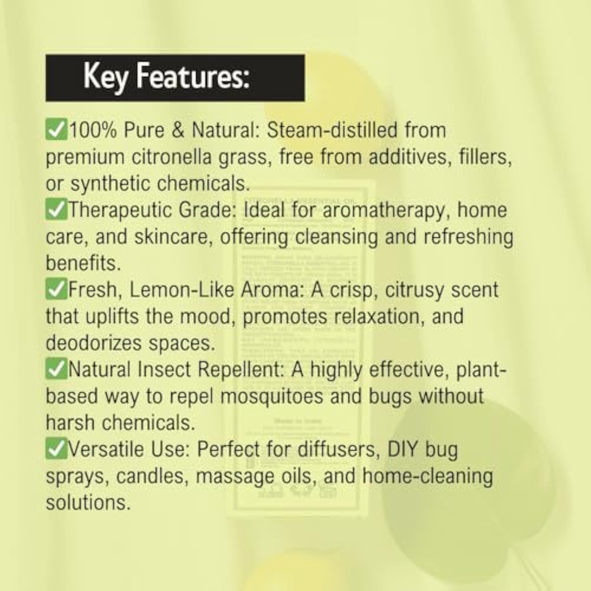 Citronella & Lemon Grass Essential Oil, 15 Ml (Pack Of 4)